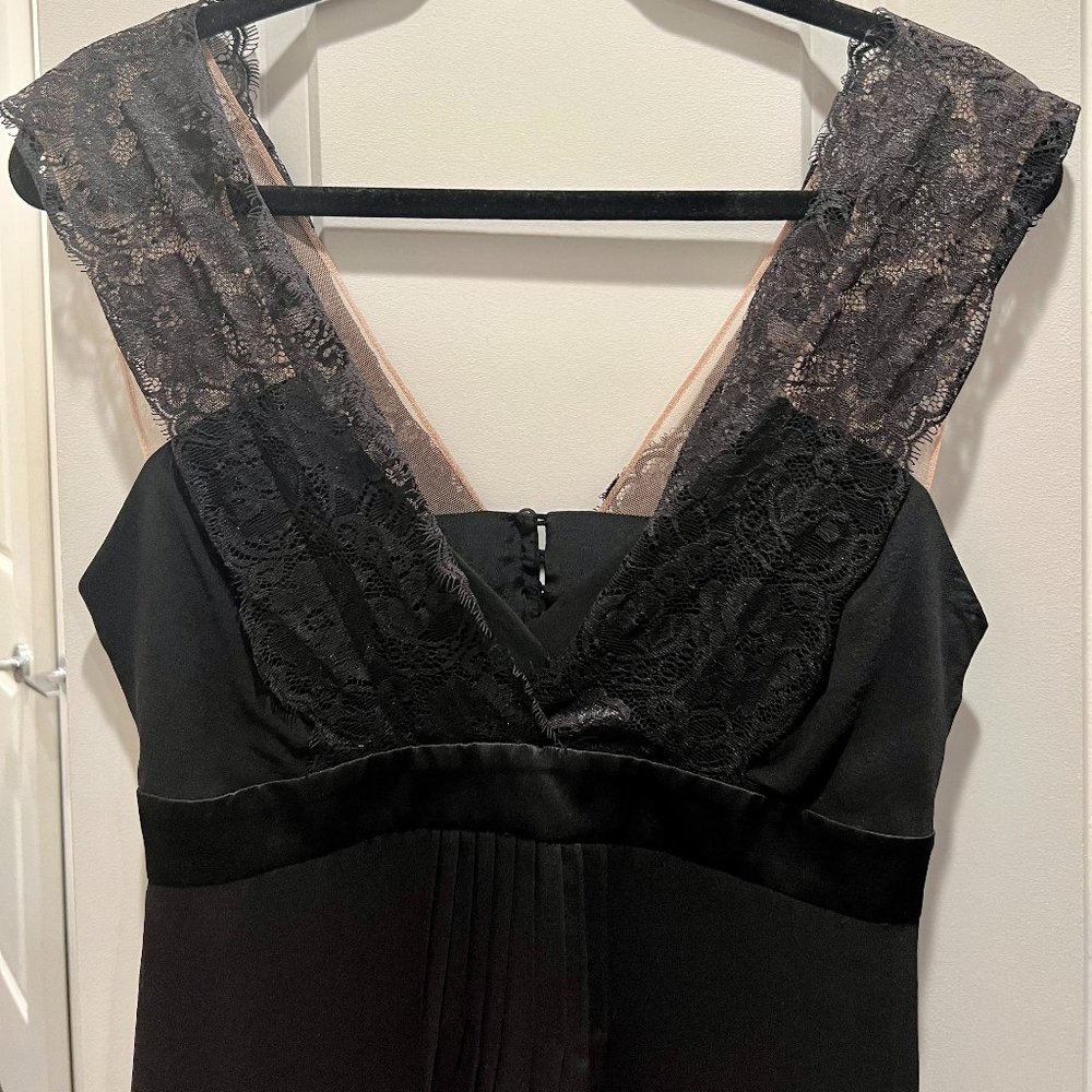 BCBG Lace Black Silk Top, Small